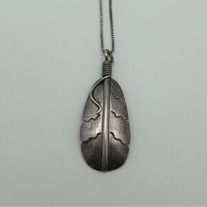Sterling Silver Feather Necklace